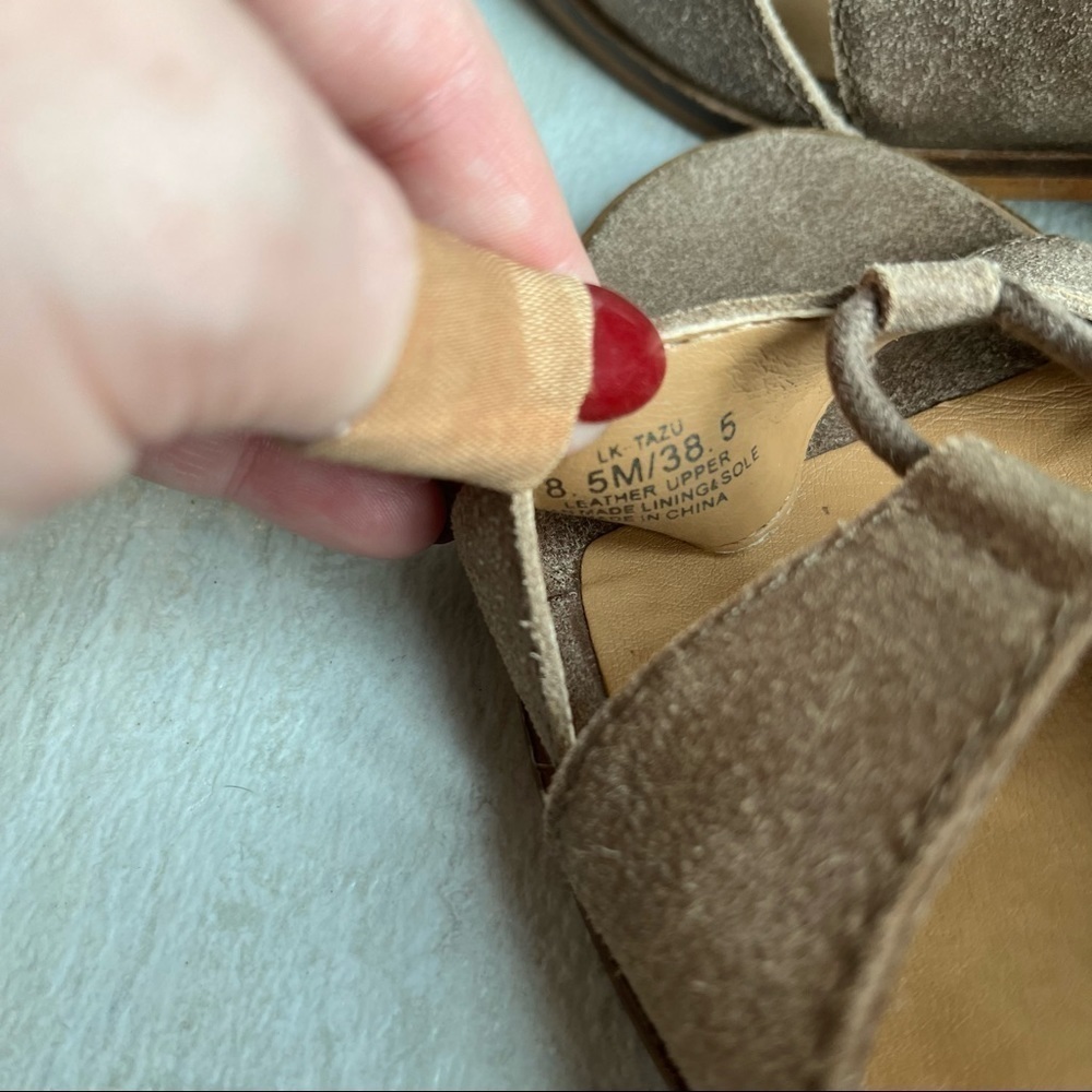 ** Lucky Brand Tazu Lace Up Leather Cage Sandals 8.5 - Picture 11 of 11